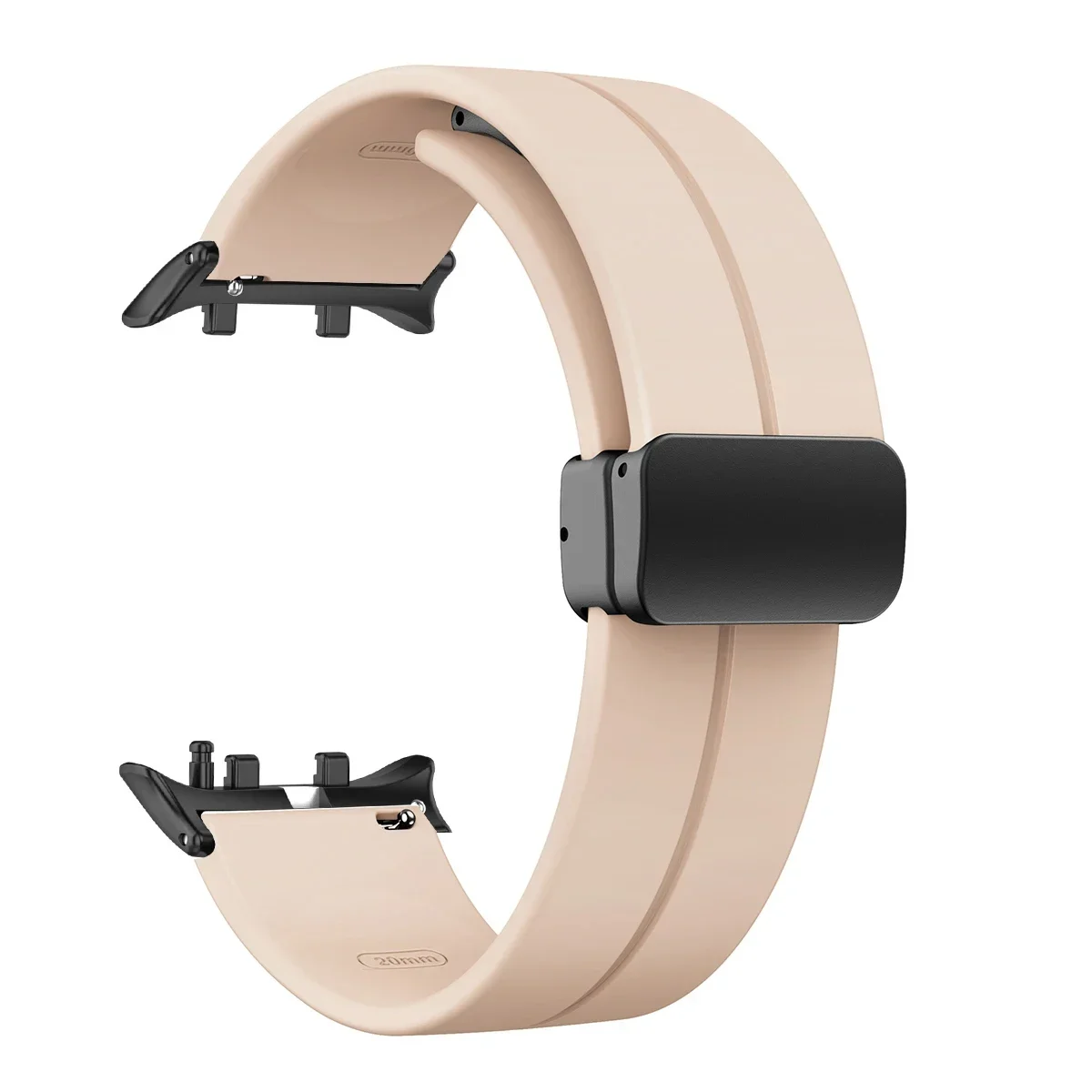 Silicone Sports Band with Magnetic D Buckle and PC Hollow Case - Universal Fit Bracelet