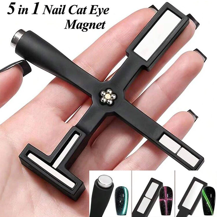 Magnet Stick 5 in 1 for Magnetic Cat Eye Gel UV Gel Manicure Tool Nail Art Designs