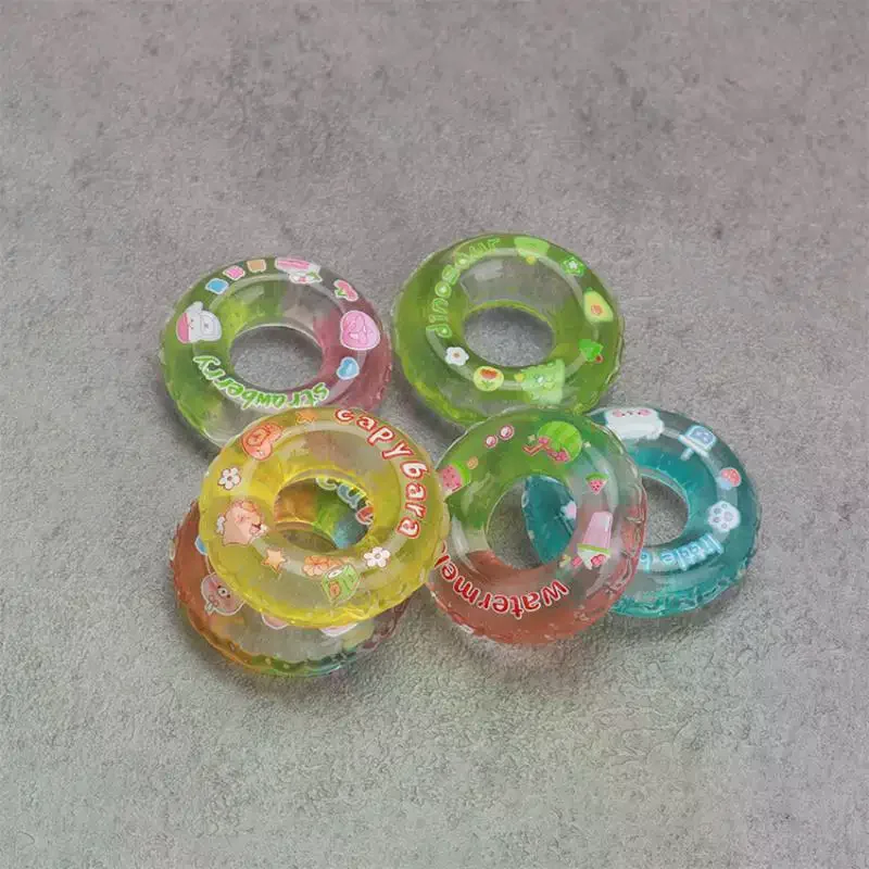 Kids Play Scene Accessories, 4Pcs Miniature Dollhouse Swimming Ring, Resin Simulation Toy, Doll Outfit Props