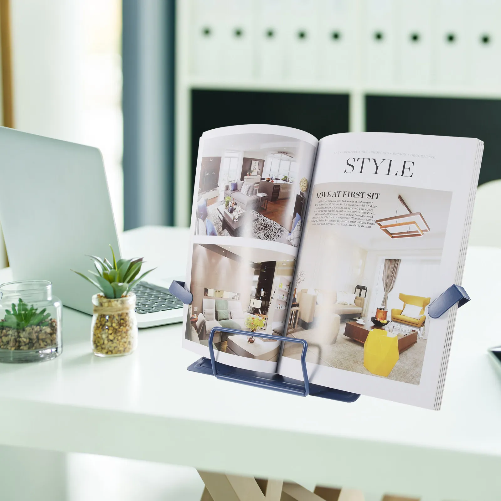 개폐식 금속 책 스탠드 학생을위한 경량 휴대용 독서 홀더 데스크탑 랙 조정 가능한 레시피 북 홀더 주방