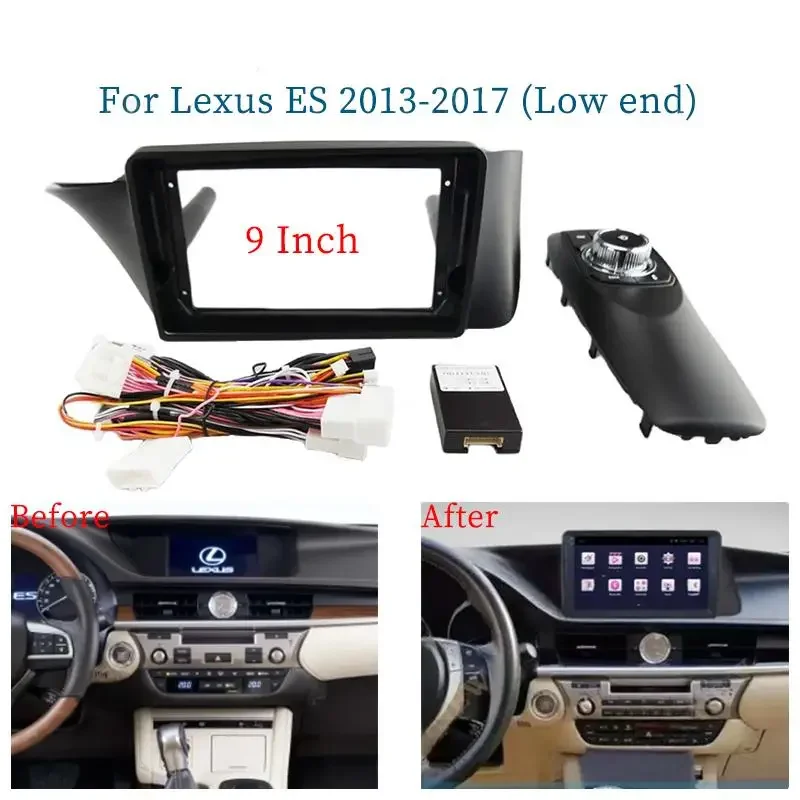 

9 Inch Car Frame Fascia Adapter Canbus Box Decoder Android Radio Dash Fitting Panel Kit For Lexus ES ES250 ES300 ES350 2013-2017