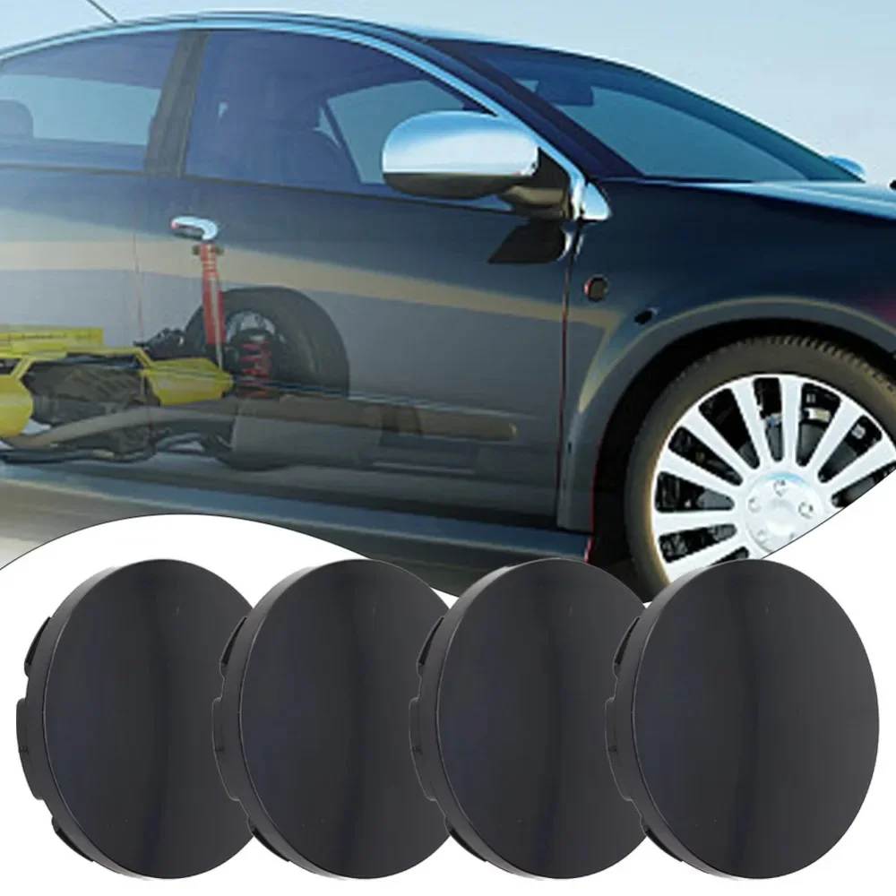 4PCS 55mm/2.17in Car Wheel Center Cap ABS Plastic Black Car Rims Alloy Wheel Center Hub Centre Cap Car Accessories