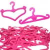 10pcs Quality Pink Color Plastic Heart Shape Hangers Dollhouse Furniture Hangers for Doll Clothes Accessories 3