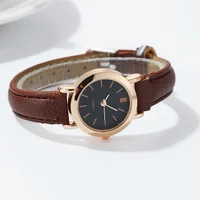 Women's Watch Fashion Small Arabic Quartz Watches Leather Band Wristwatches 5