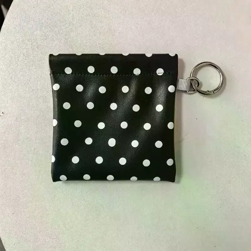 Portamonete in Pelle PU a Pois, Design Sottile e Portatile con Portachiavi per Donne, Adatto per Borse e Pochette, Uso Quotidiano Casual - immagine 2