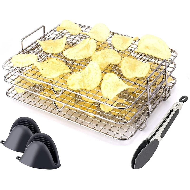 Air Fryer Accessories Rack For Ninja Foodi Grill XL Air Fryer Multi-Layer Dehydrator Rack Toast Fryer