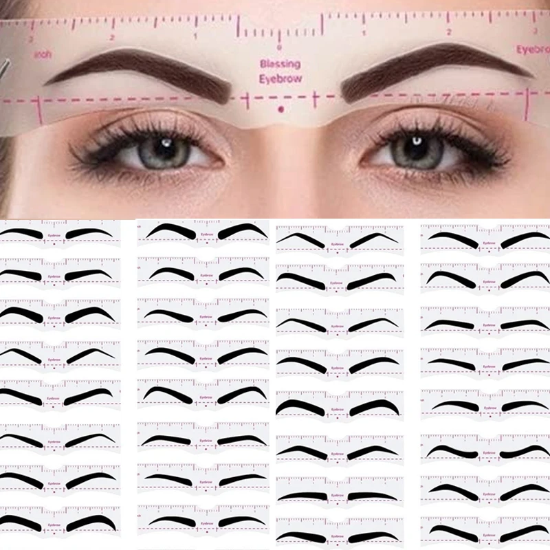 Eyebrow Stencil Drawing Thrush Card 20 Fashionable Style Eyebrow Shaper Kit for Women Reusable Template Suitable for 98% makeup tools eyebrow stencil tool eye makeup tools