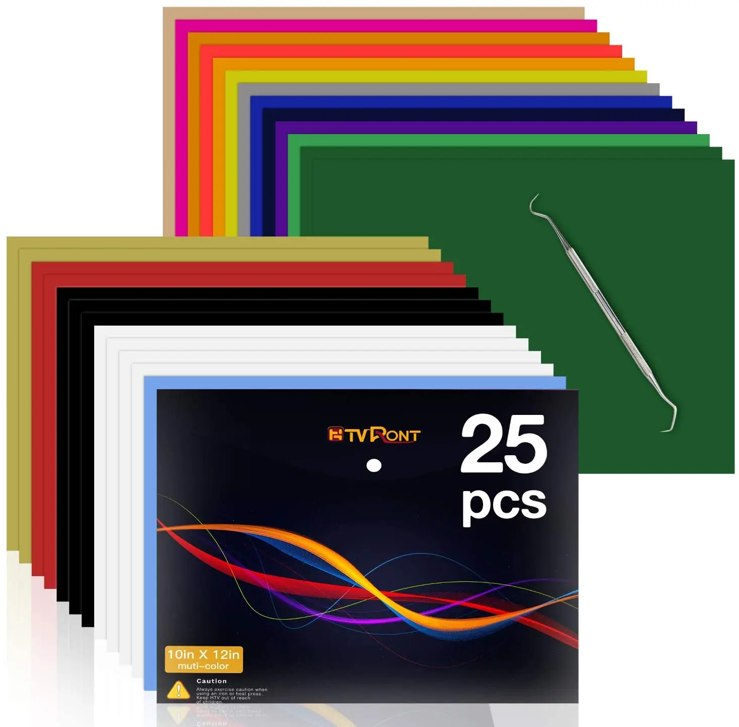 HTVRONT 35pcs 12X10inch Multi-color PU Heat Transfer Vinyl Sheets