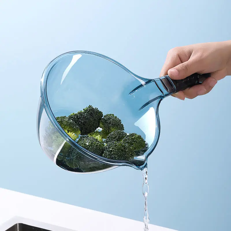Obelix Transparent Long Handle Water Scoop Plastic Cooking Bathroom Bathing Water Spoon Fall Durable Fruit Vegetable Clean Tools