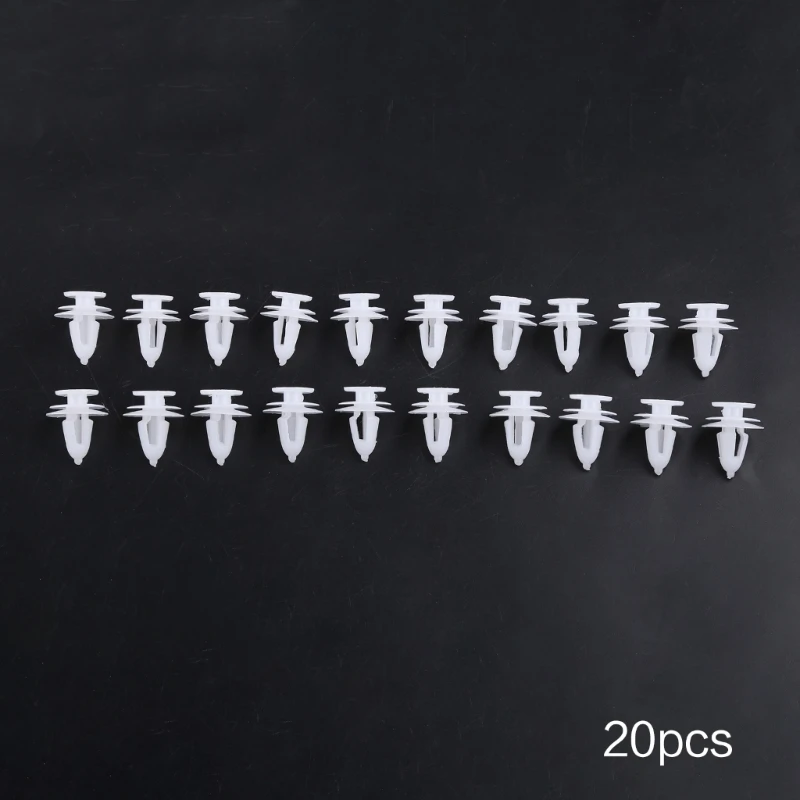 

20Pcs White Plastic Rivets Retainer Push Clips 9mm Hole for Car Bumper for Fende