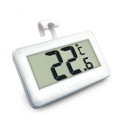 Waterproof Digital Thermometer & Hygrometer with Convertible Hook and Alarm (White)