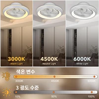 Lumière de ventilateur circulaire fermée à 6 vitesses avec télécommande, lumière de ventilateur de chambre à coucher, plafonnier de salle à manger de chambre à coucher de salon 6