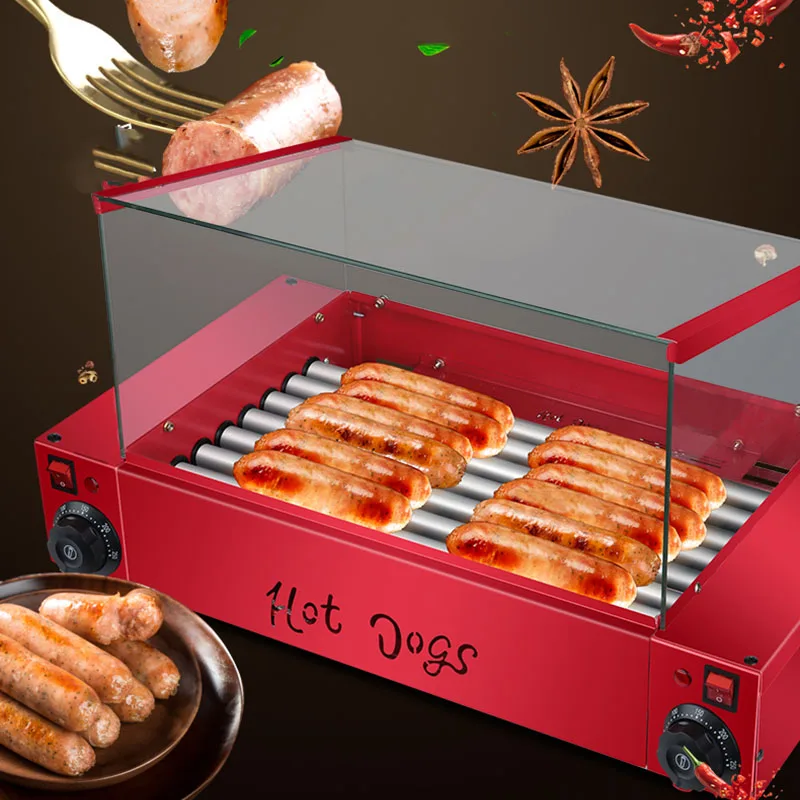 

220V Sausage Machine Hotdog Maker Hot Dog Roller Sausage heating machine Barbecue Machine Electric Sausage Maker Machine