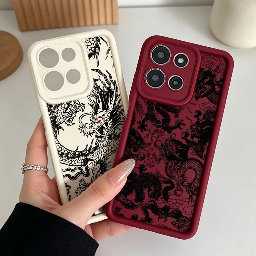 Luxurious Black Dragon Pattern Phone Case Cover