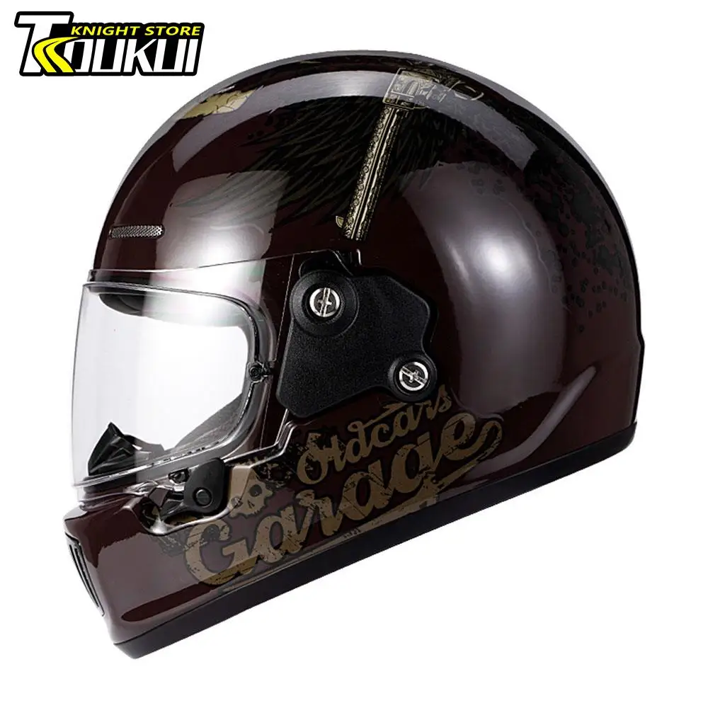 Casco Moto Vintage Casco Moto Casco Retro Casco Integrale Scooter Traspirante Quattro Stagioni Capacete De Moto Casque Adulto