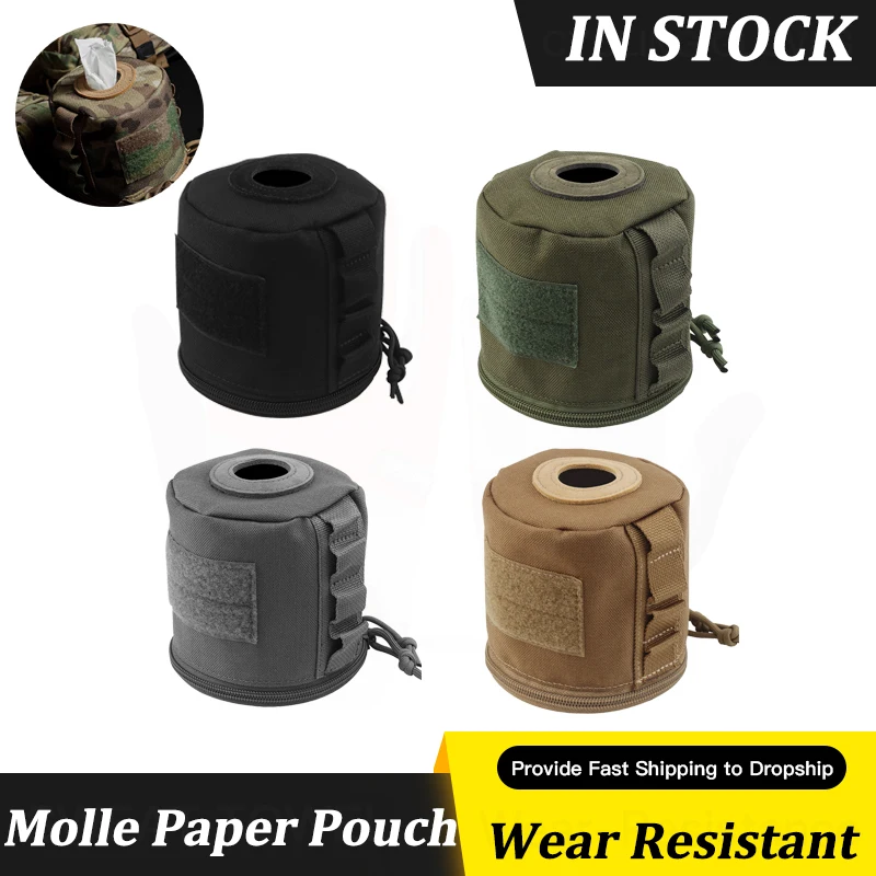 Molle Roll Paper Storage Bag Tactical Military Tissue Case Toilet Roll Paper Storage Holder Portable Tissue Cover Organizer