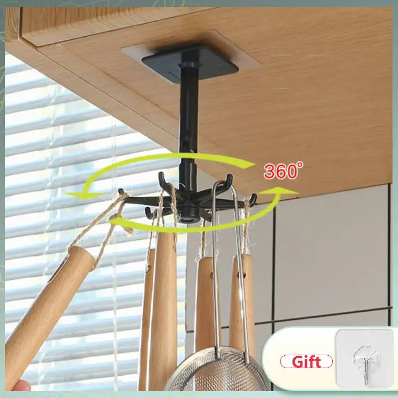 

1PC Kitchen Hook Multi-Purpose Hooks 360 Degrees Rotated Rotatable Rack For Organizer And Storage Spoon Hanger Accessories