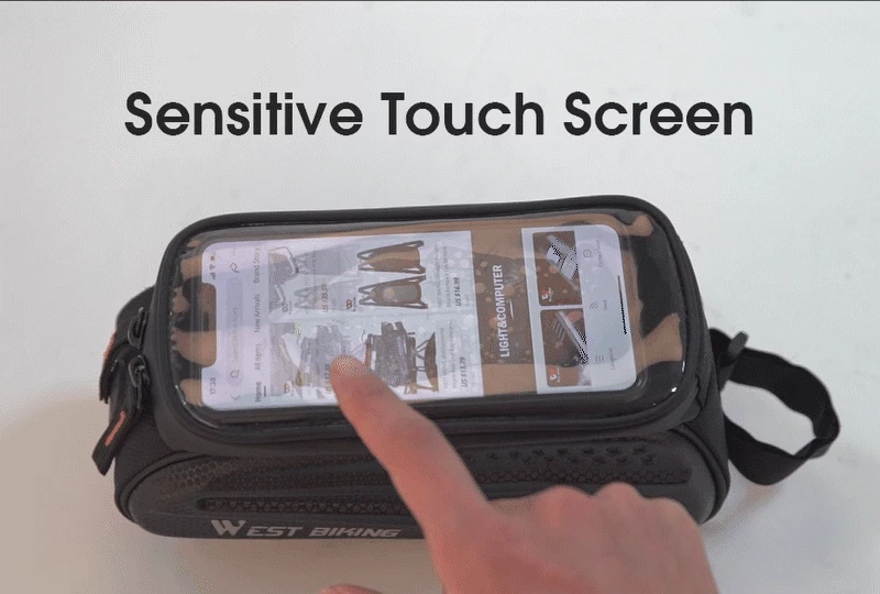 WEST RADFAHREN Fahrrad Oberrohr Tasche 1,5 L Touchscreen Radfahren Telefon Tasche Tragbare Wasserdichte Fahrrad Lenker Tasche Fahrrad Zubehör – Detail 4