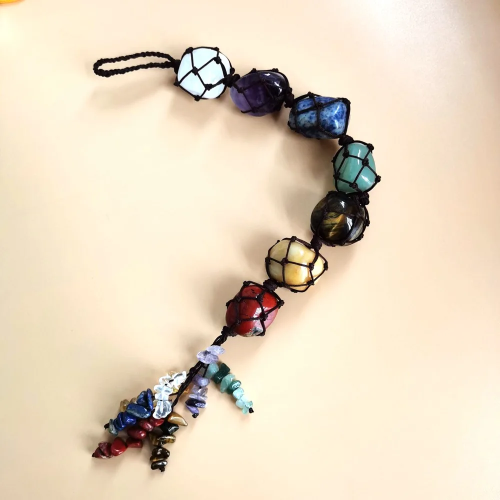 Reiki Healing Large Particles Natural Colorful Chakra Crystal Semi-precious Stone Car Decoration Yoga Energy Stone Ornaments
