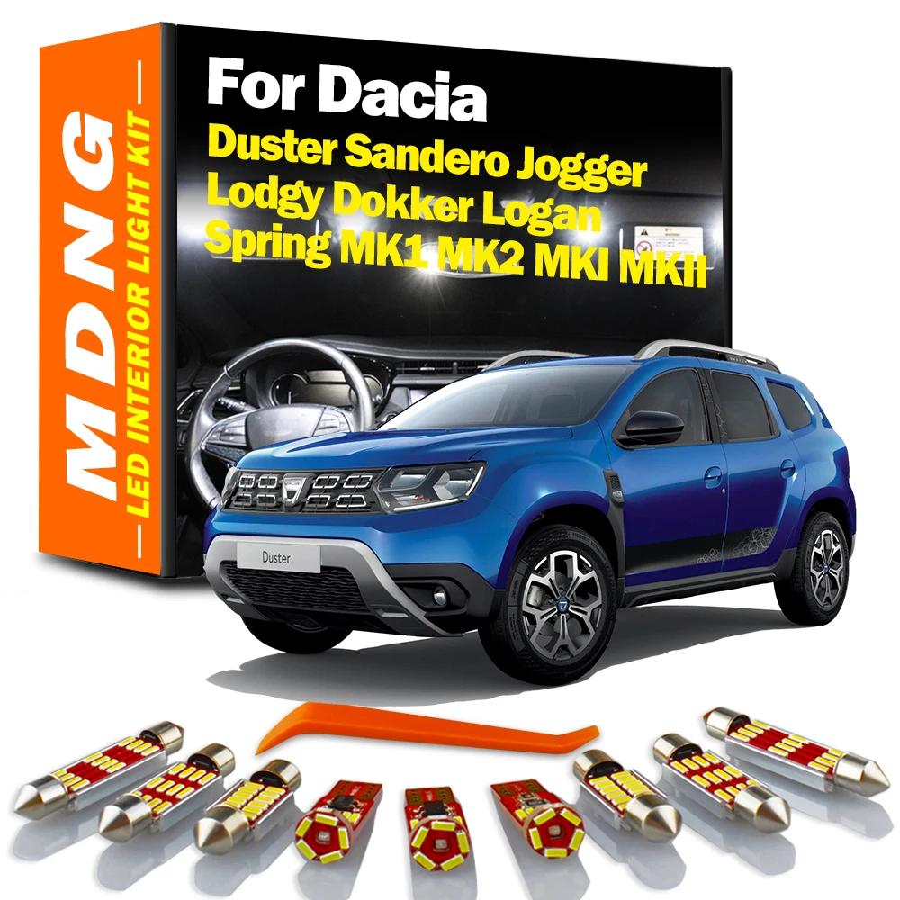 Car Interior Led Bulb Map Light Kit Per Dacia Duster Jogger Sandero Lodgy Dokker Logan Spring I Ii Mk1 Mk2 Mki Mkii Accessori