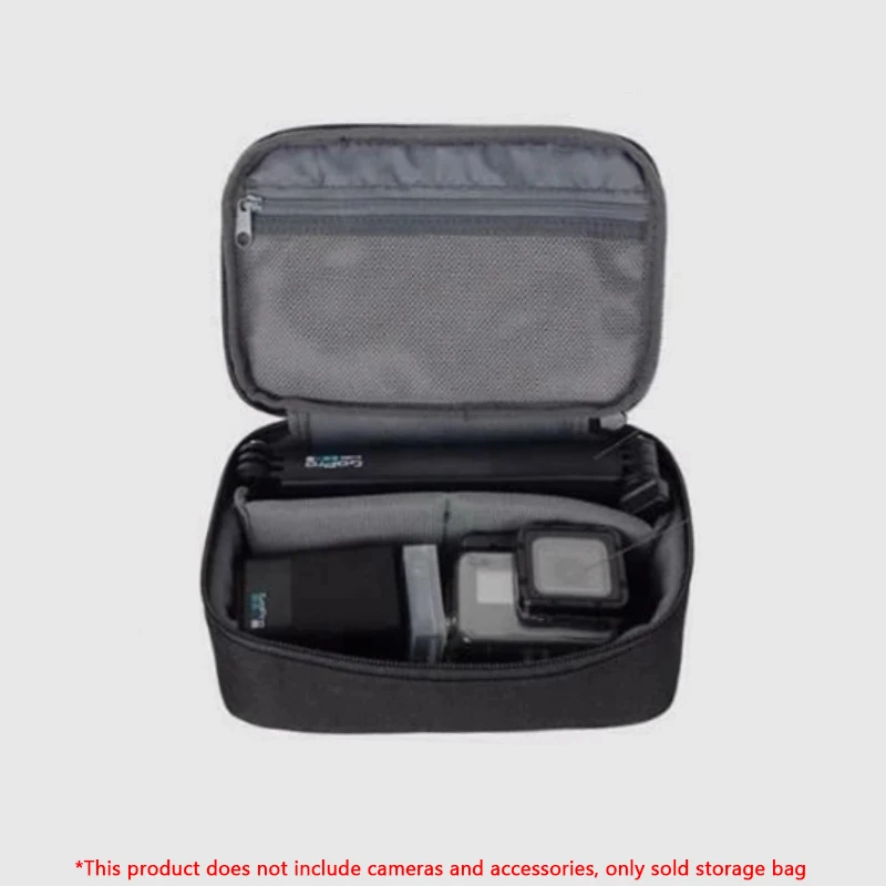 Sac de transport pour GoPro Hero 12, ouvert avec la caméra à l'intérieur, protection optimale.