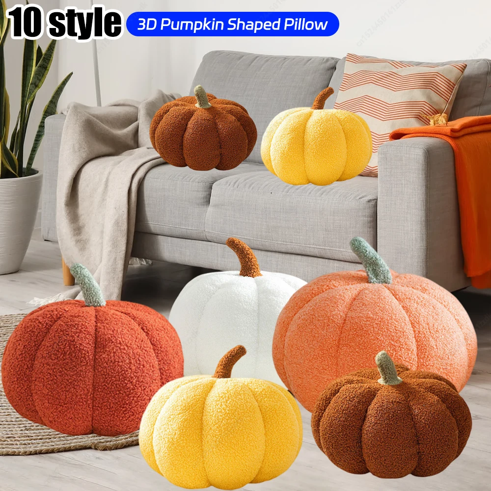 20/28CM Nordic Halloween Pumpkin Toys 3D Lovely Soft Plant Stuffed Doll Holidays Props Decor Throw Pillow Party Decor Birthday G