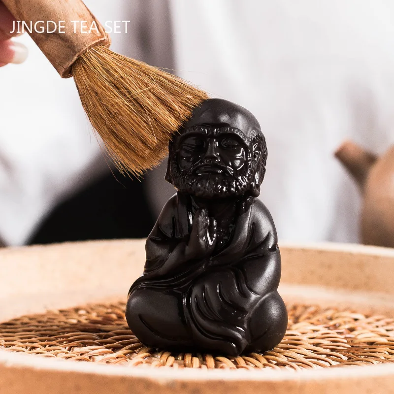 Chinese Purple Clay Tea Pet Handmade Figure Statue Ornaments Sculpture Crafts Home Tea Set Decoration Accessories Gifts tea pet ornaments