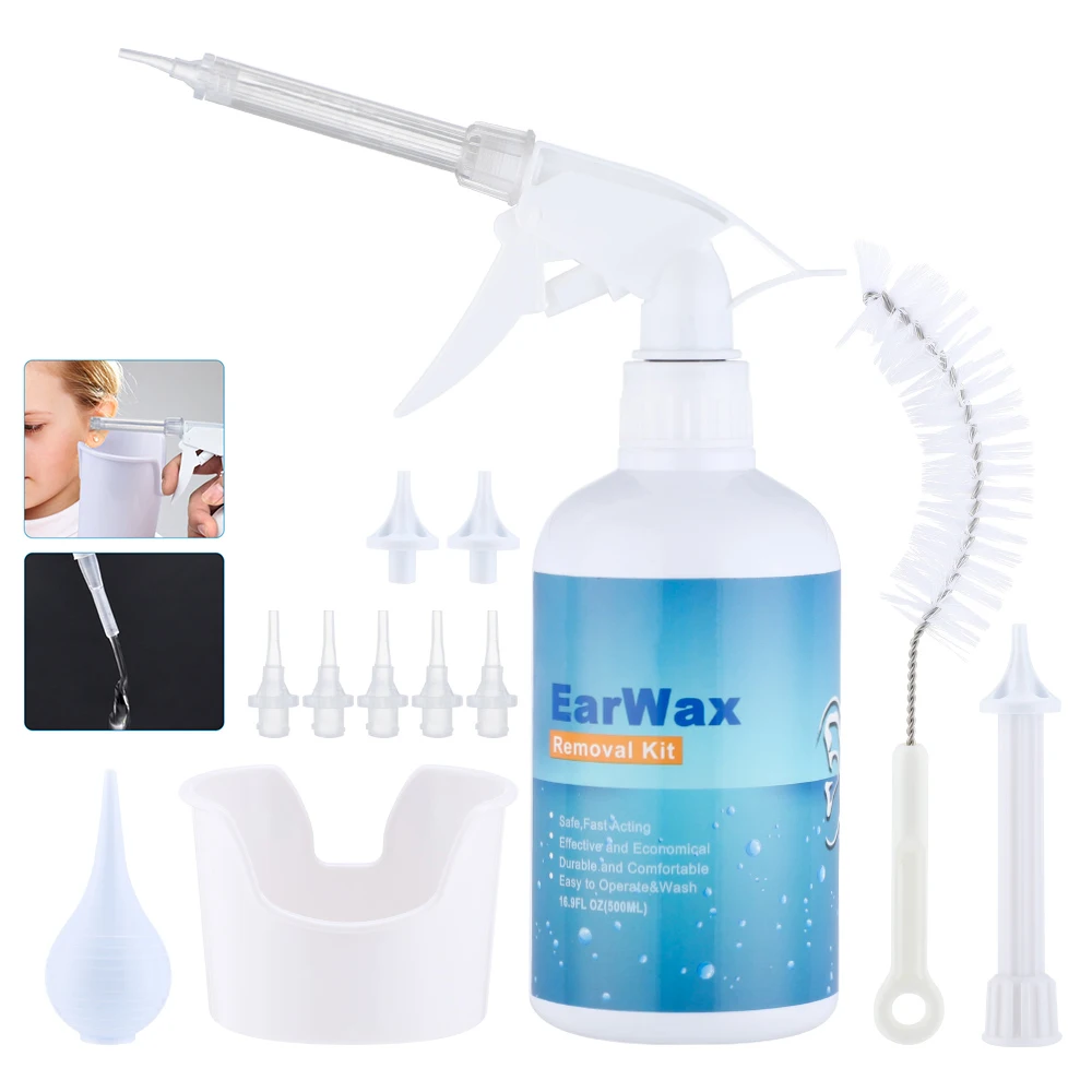 500/300ml Ear Cleaner Kit Ear Wax Removal Cleantool Candles Dirt