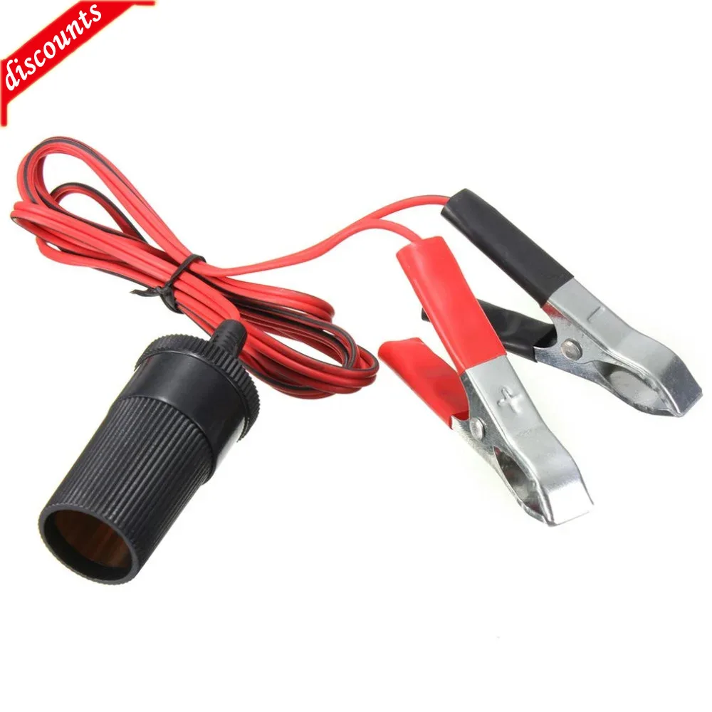 

Universal 12V Car Auxiliary Cigarette Lighter Socket Connector Battery Crocodile Clips Power Adapter Extension Cord