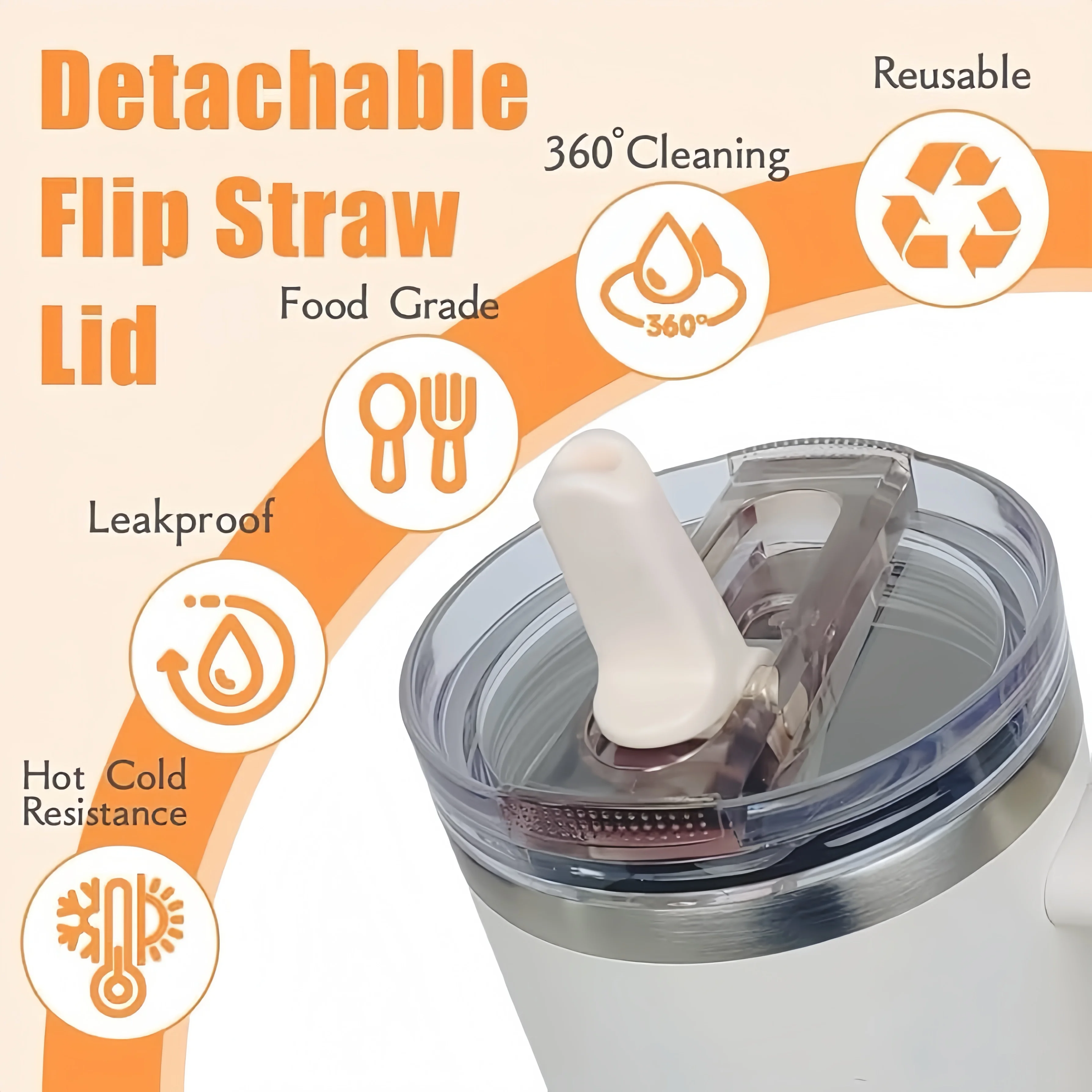 2 Pack 30oz Leak Proof Flip Straw Lids For Stanley Quencher H2.0 Cups - Black & Pink - View #11