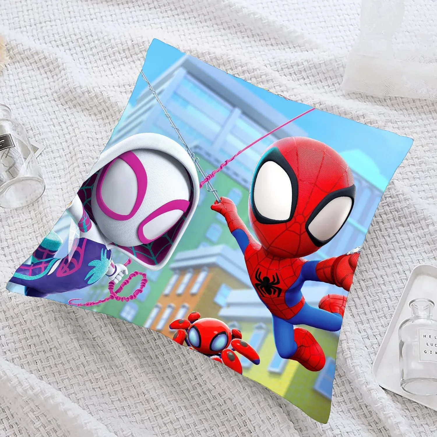 Spidey And His Amazing Friends Square Throw Pillow Covers Pillowcases Cushion Covers Painted Soft Cozy Throw Pillow Case Zipper cushion cover pillow case cover