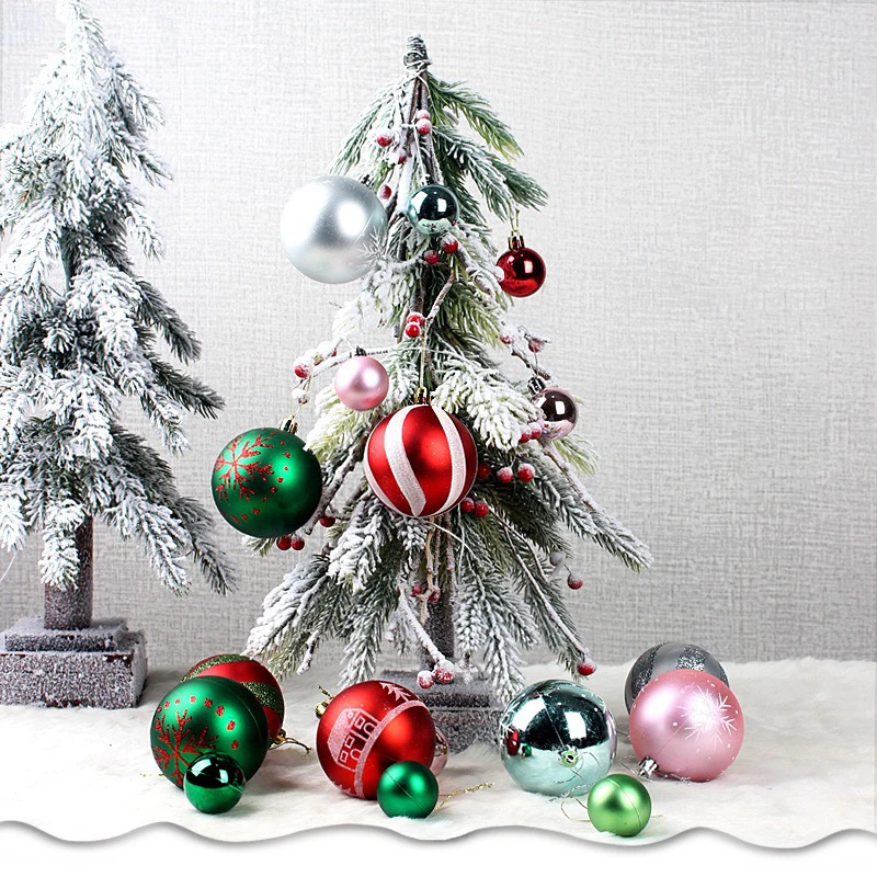 6Pcs Christmas Tree Ornaments 6CM Christmas Balls Hanging Pendants Home Party Decor
