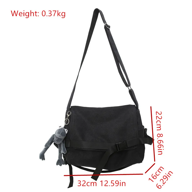 Solid Color Flip Cover Canvas Crossbody Bag for Men Simple Shoulder Bag, Casual Students School Bags, Teen Messenger Bag Satchel