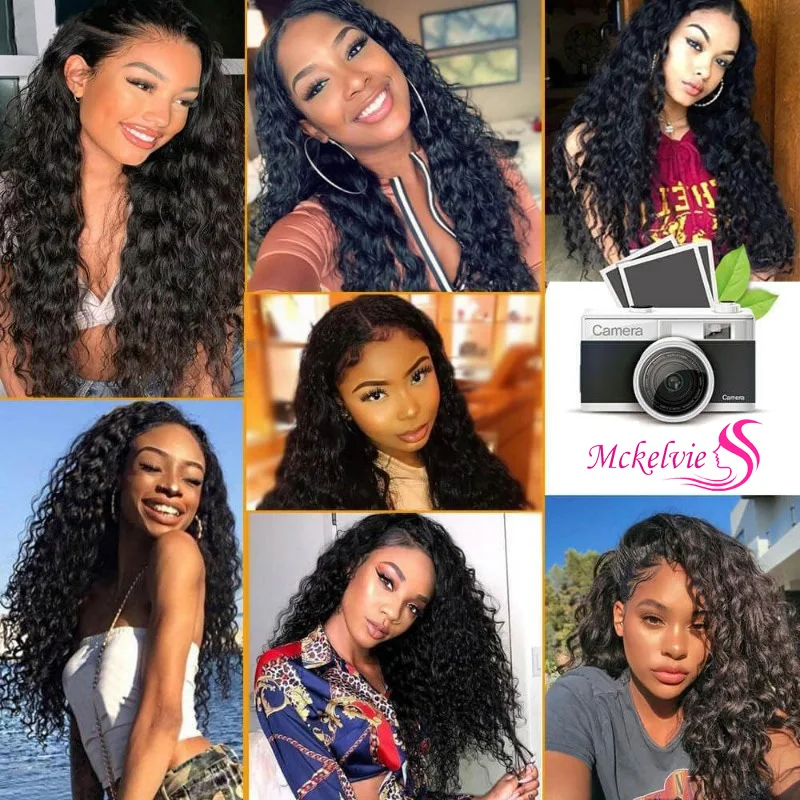 Water Wave 13x4 Lace Frontal Closure Human Hair Pre-Plucked Hairline Brazilian Virgin Hair For Women Soft and Silky Daily