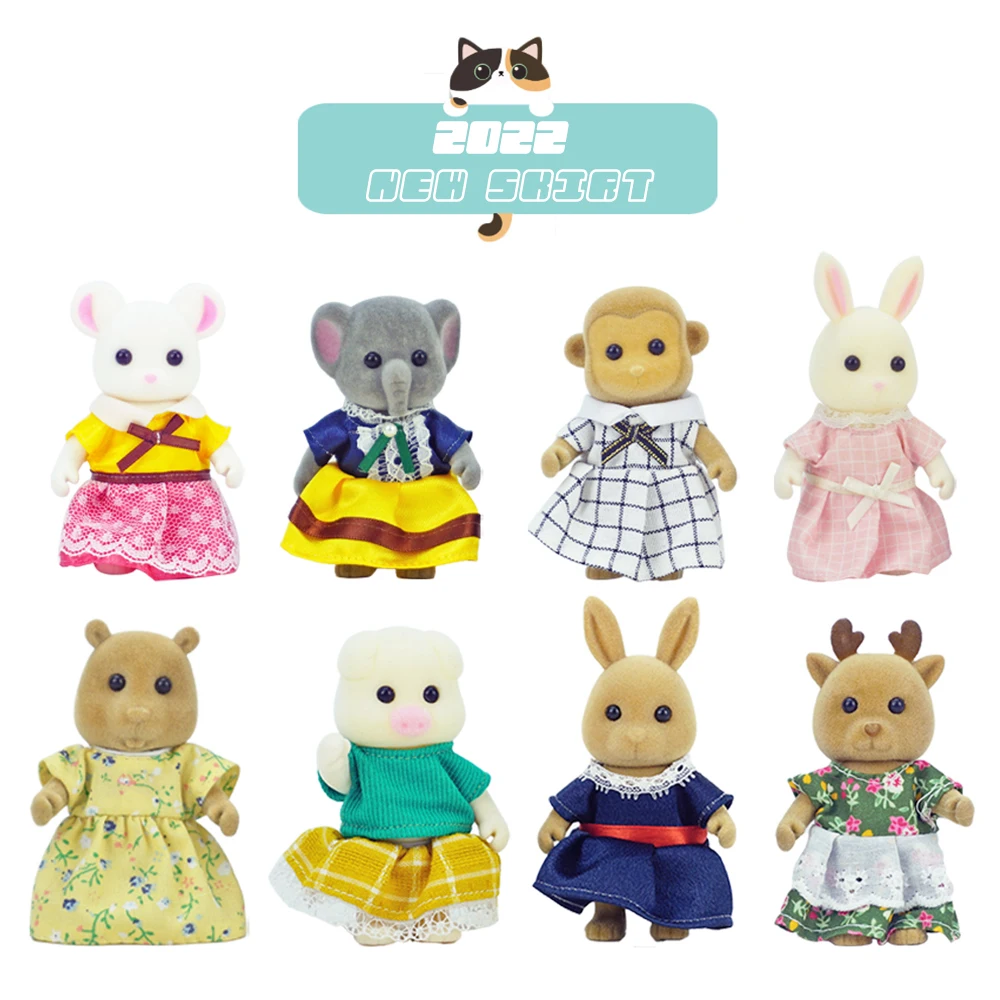Animal Dollhouse Figures Easter Bunny 1:12 Simulation Forest Family Reindeer Panda Miniature Furniture Kitchen Accessories Gift