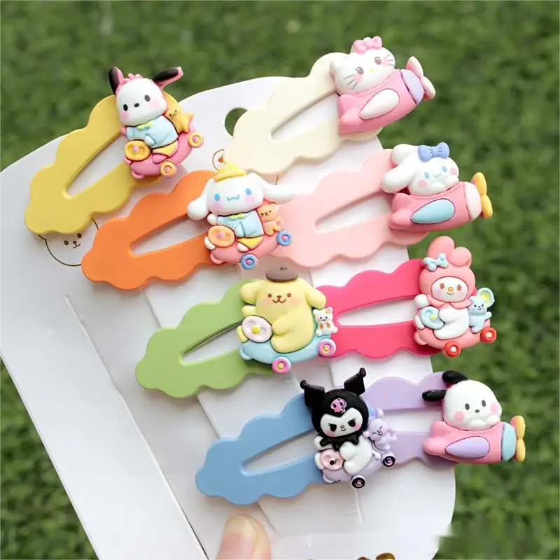 

3/5/8/10Pcs Sanrio Hairpin Cartoon Kuromi My Melody Hello Kitty Dog Animal Bb Hair Clips Sweet Color Accessories Side Barrettes