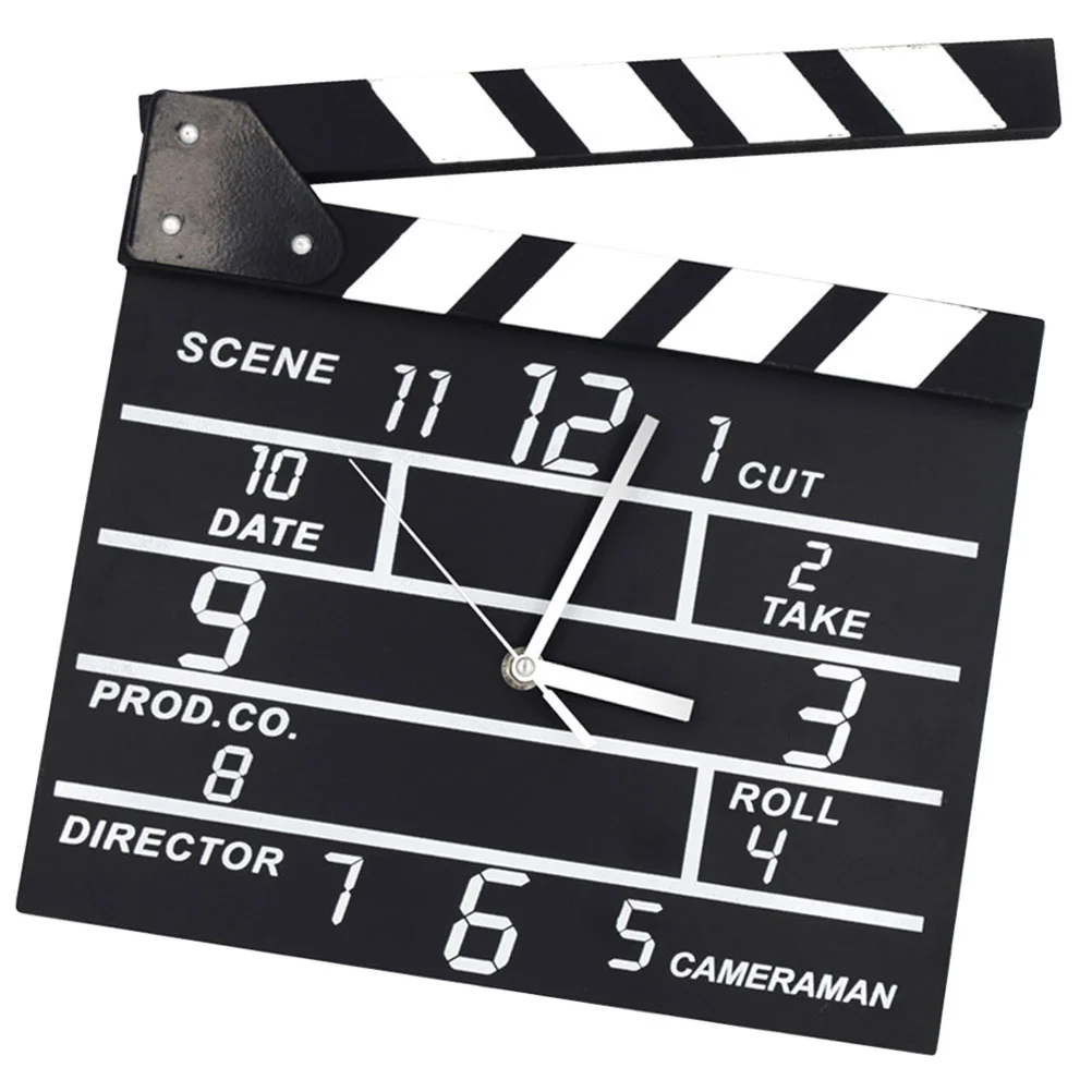 

Retro Movie Clapper Clock Wall Clock for Living Room Decorative Wall Clock