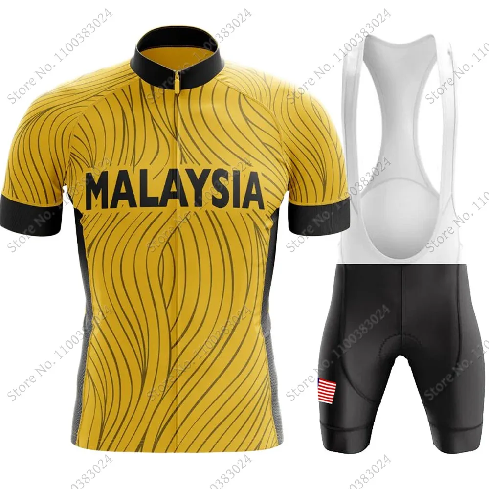 Malaysia National Cycling Jersey Set Short Sleeve Cycling Clothing Road Bike Shirts Suit Bicycle Bib Shorts MTB Wear Ropa