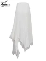 Oymimi Fashion White Lace Skirts For Woman Casual High Waisted Loose Skirts Streetwear Elegant Solid Ankle-Length Skirts Female - Image 6