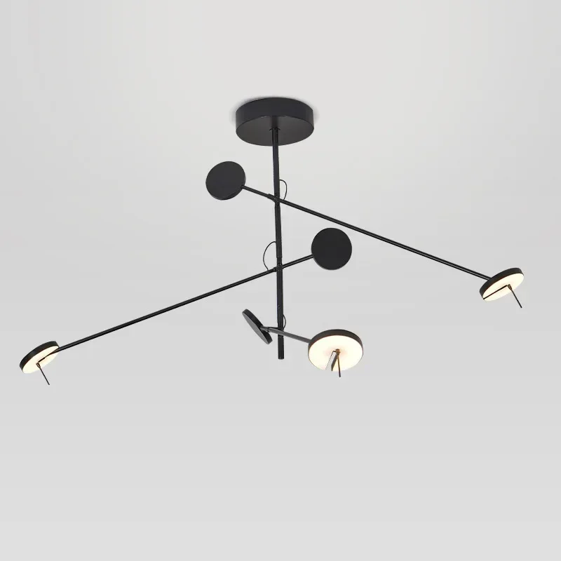 Creative Led Chandelier Black Lustre Adjustable Indoor Lights Bedroom Hanging Lamp Living Room Dining Room Lighting Fixtures