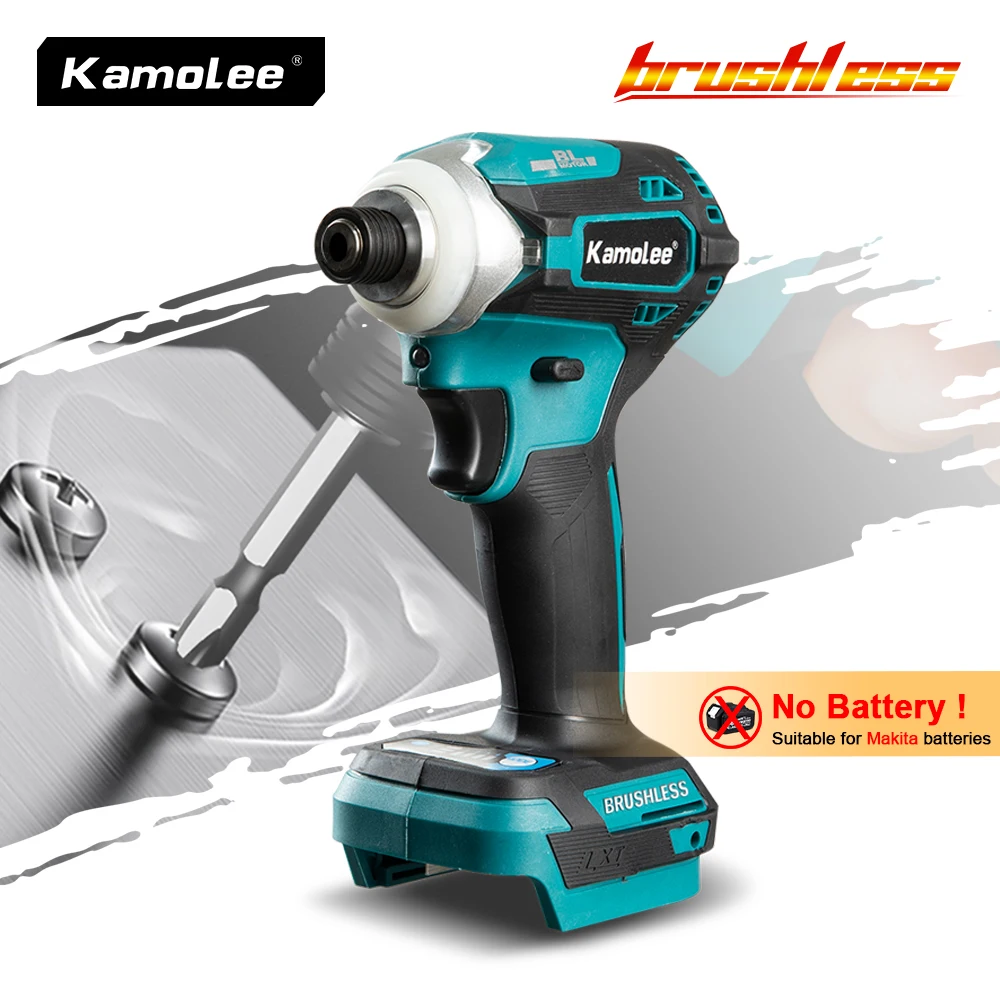 Kamolee 588Nm Avvitatore Elettrico A Percussione Senza Fili Avvitatore A 5 Velocità Utensile Elettrico 1/4 "Con 3 Luci A Led Per Batteria Makita
