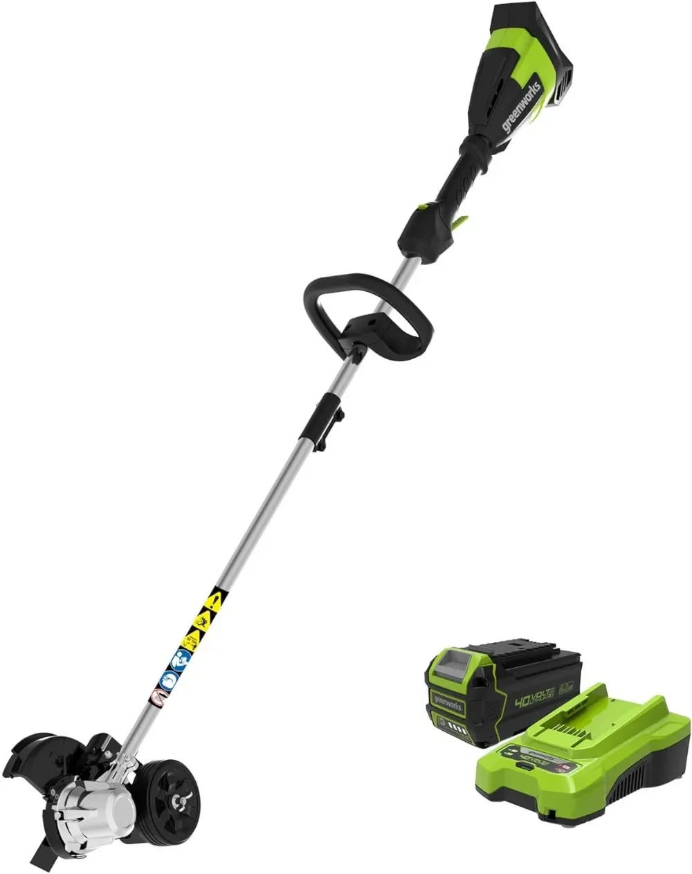 40V 8" Brushless Edger, 4.0Ah Battery and Charger Included Suitable for Courtyard Garden Green