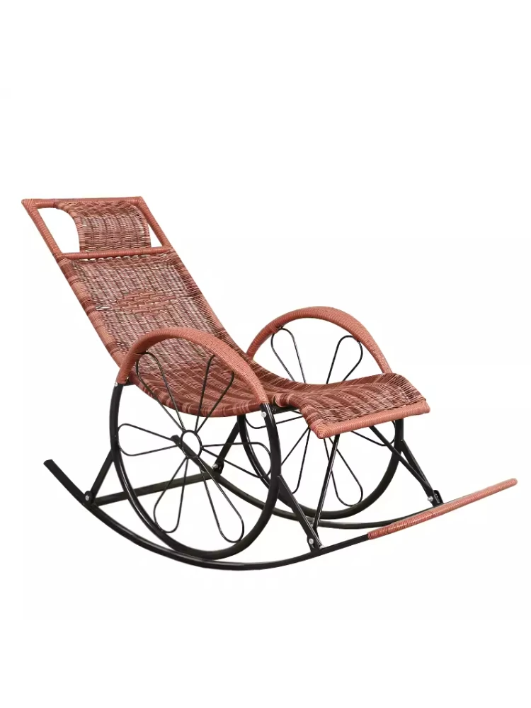 Summer Rocking Chair Recliner Rocking for Balcony Garden Leisure Relax Wicker Armchair Lazy Chair Lounge Chair Home Furniture 6