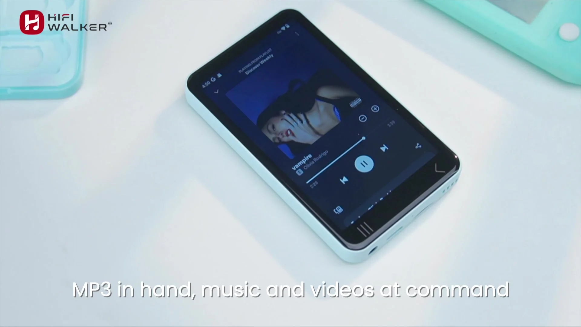 HIFI WALKER G7Mini MP3 Player With Bluetooth & WiFi, 80GB, Android Touchscreen - Spotify, YouTube, Speaker Included