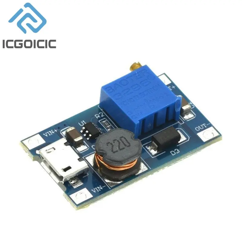 DC-DC Step Up Power Module TYPE-C/USB 2A Max MT3608 2-24V To 5V/9V/12V/28V