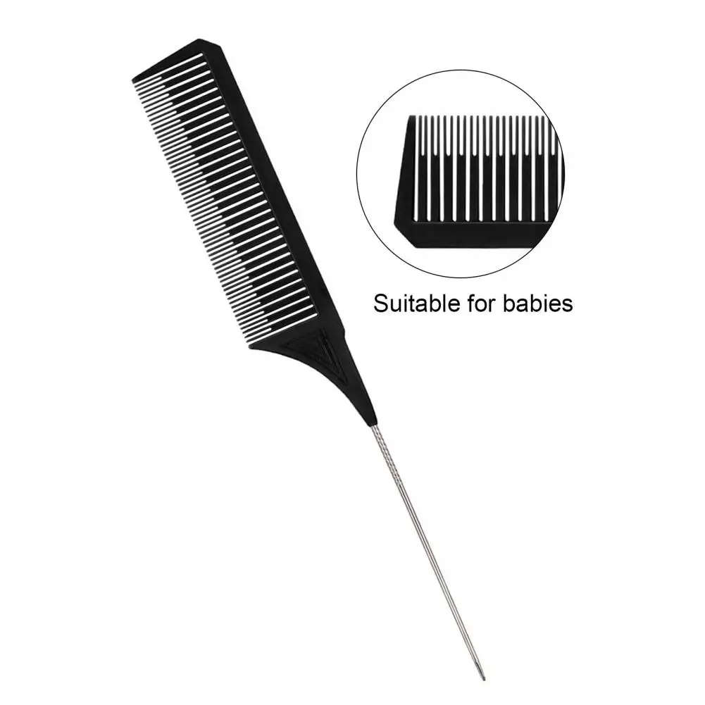 Large and Small Toothed Steel Needle-point Tail Comb Trendy Comb PC Tip-tail Hair Highlighting Comb for Stylist 4