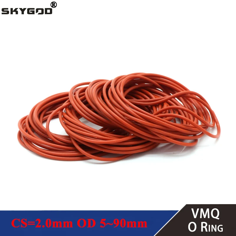 thumbnail image 2 of 10Pcs VMQ O Ring Gasket CS 4mm OD 12~150mm Waterproof 2 of 14