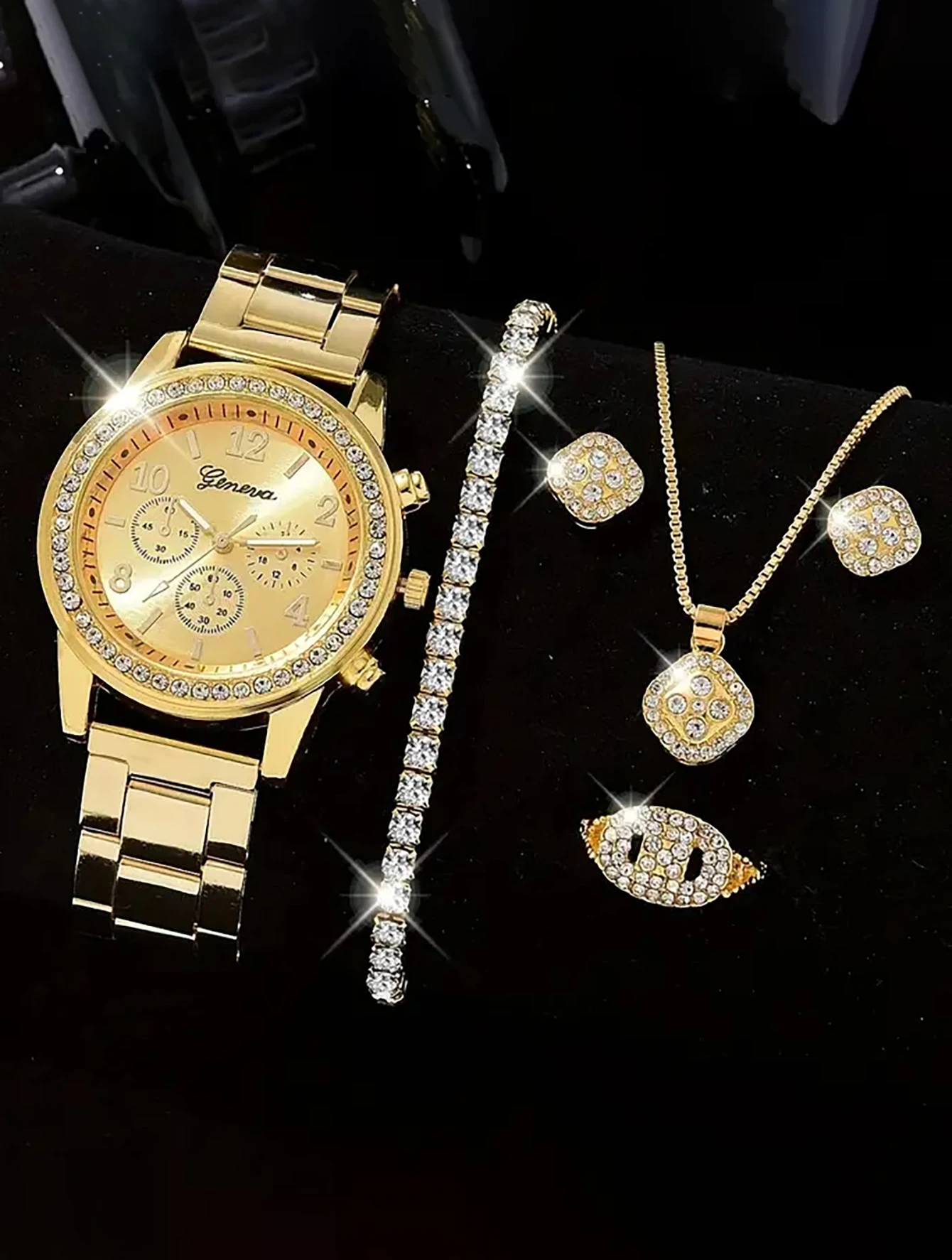 Conjunto de diamantes de imitación para mujer 3