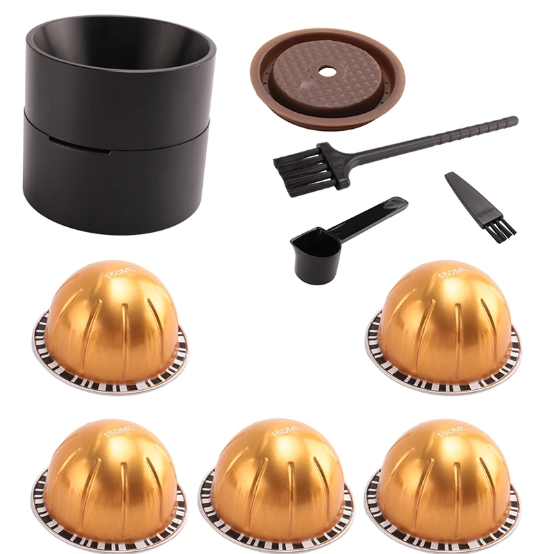 Ricaricabile Per Vertuo Line Capsule Coperchio Coffee Capsule Seal Stand Tool Per Nes Vertuo Pods Baccelli Vuoti Riutilizzabili In Alluminio