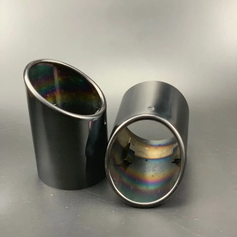 Stainless Steel Car Exhaust Straight Tail Pipe Tips cover case For Audi Q7 2007-2011 Car Accessories 1 Pair exhaust pipe tip
